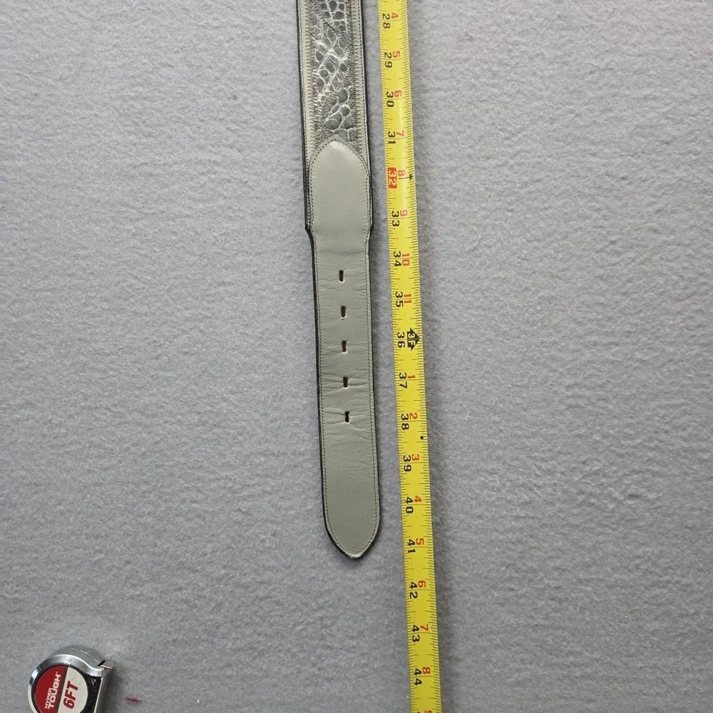 Vintage Nolona‎ Belt Gray Genuine Crocodile Skin 38